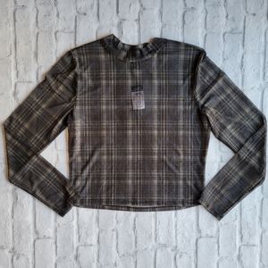Rue21 Plaid crop top sheer size XL